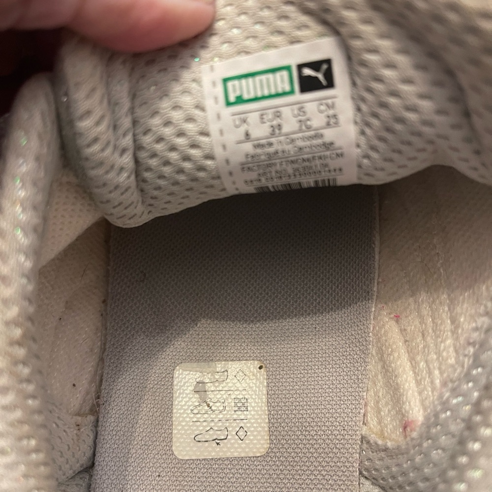 Silver glitter Puma sneakers size 7C! - Picture 3 of 5